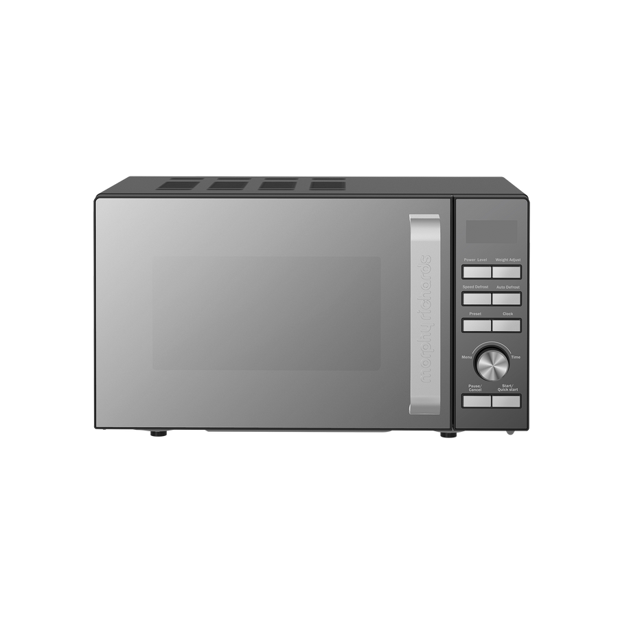 Gray microwave oven on a white background